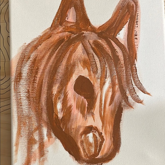 Other - Abstract Horse Canvas Art in Brown Tones